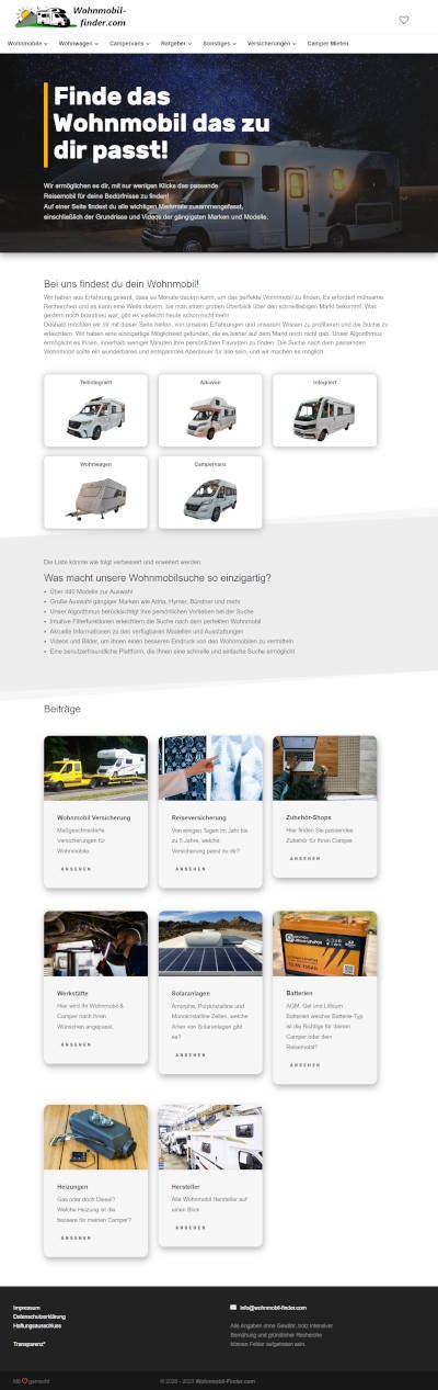 Finde das Wohnmobil das zu dir passt! - Wohnmobil-Finder